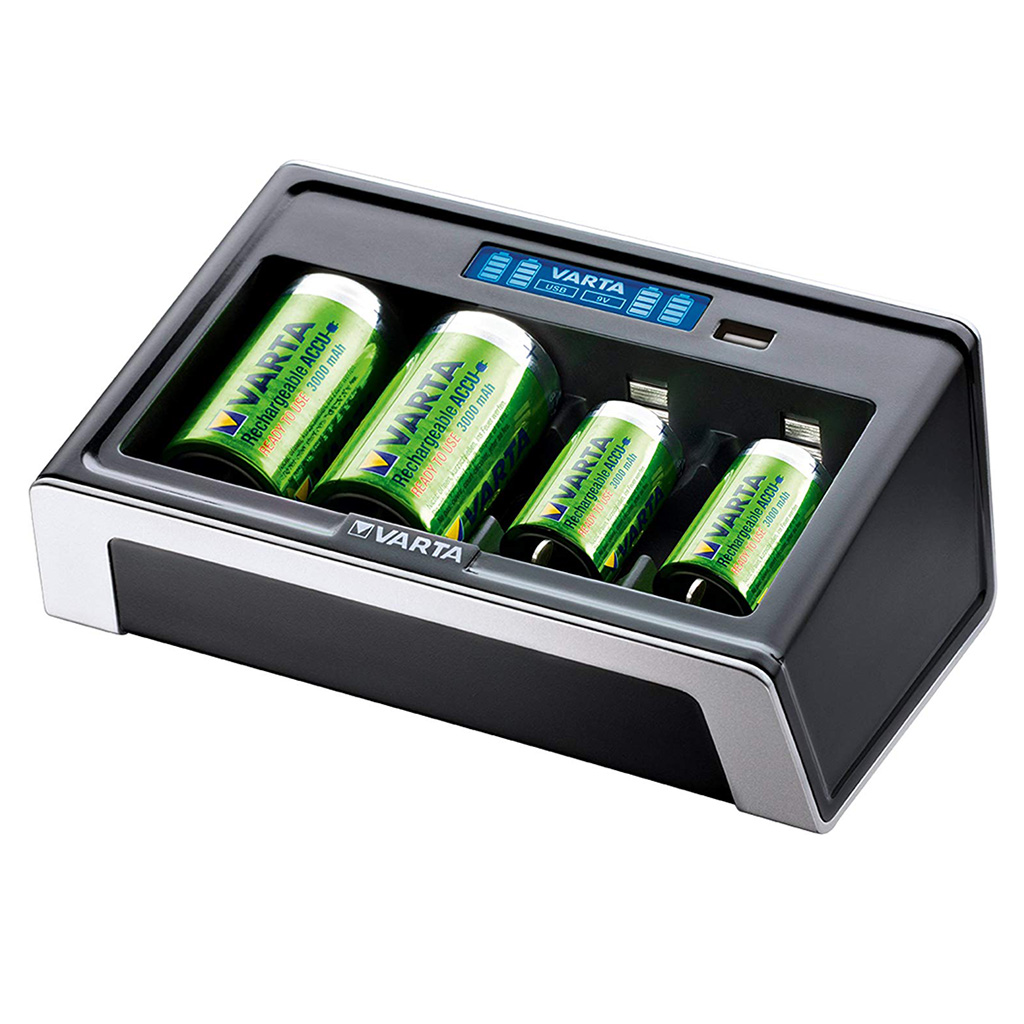 kQ Varta LCD Universal Ladegerät für NiMH Akkus AAA AA Mono D Baby C 9V ...